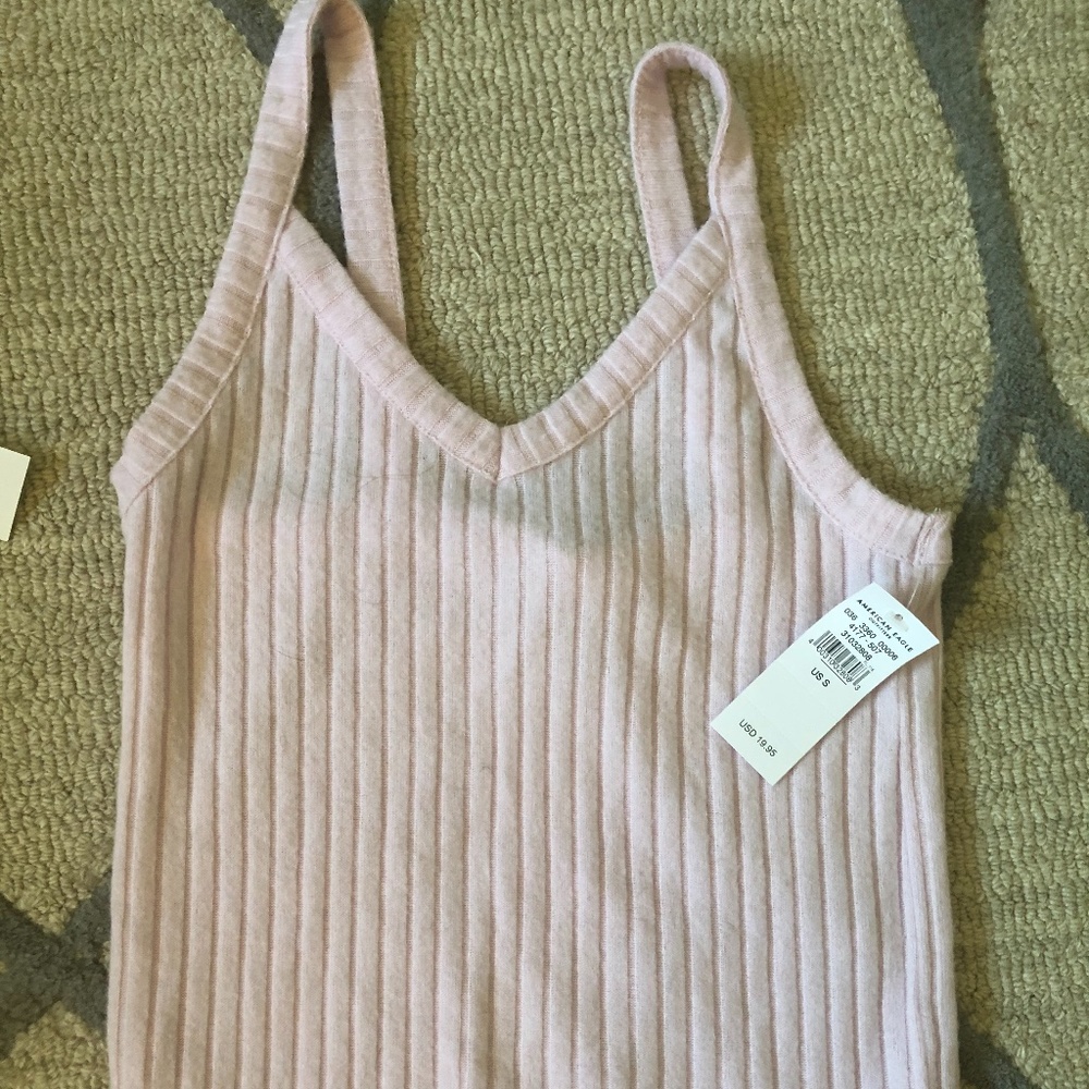Pink V Neck Tank Top